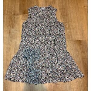 Ro&De Anthropologie Paisley Floral Print Dress Size XS Drop Waist Ruffle Hem